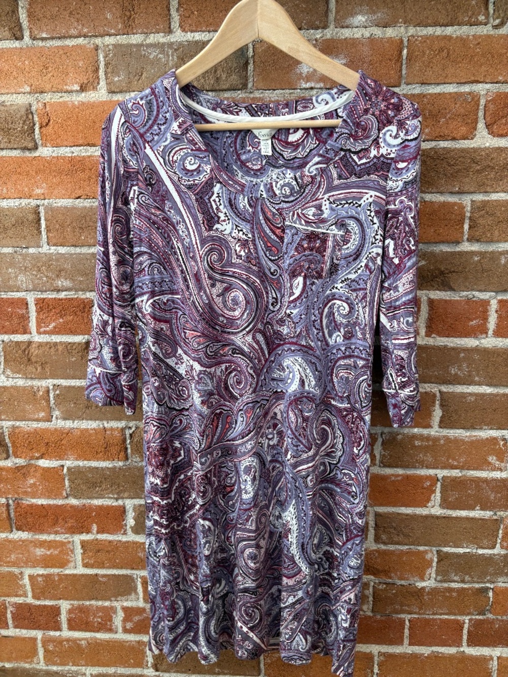 Soma Purple Paisley 3/4 Sleeve Sleepshirt Size XS